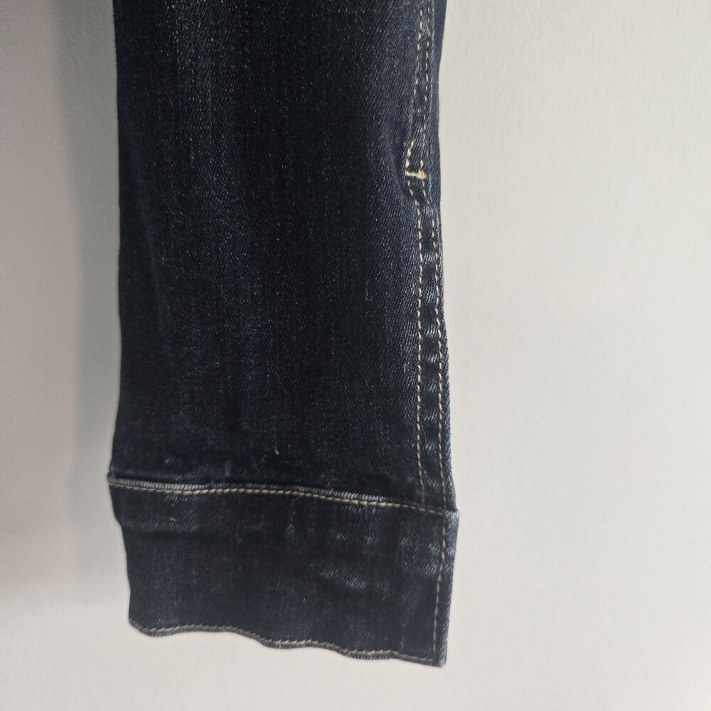 Calvin Klein Jeans Women’s Cropped Denim Trucker Jacket Dark Wash Size Small - Picture 3 of 8